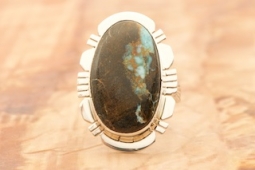 Genuine Boulder Turquoise Native American Ring